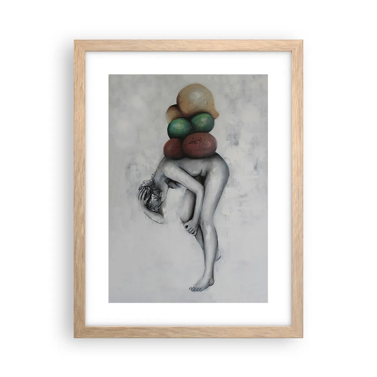 Poster in einem Rahmen aus heller Eiche - Last des Lebens - 30x40 cm