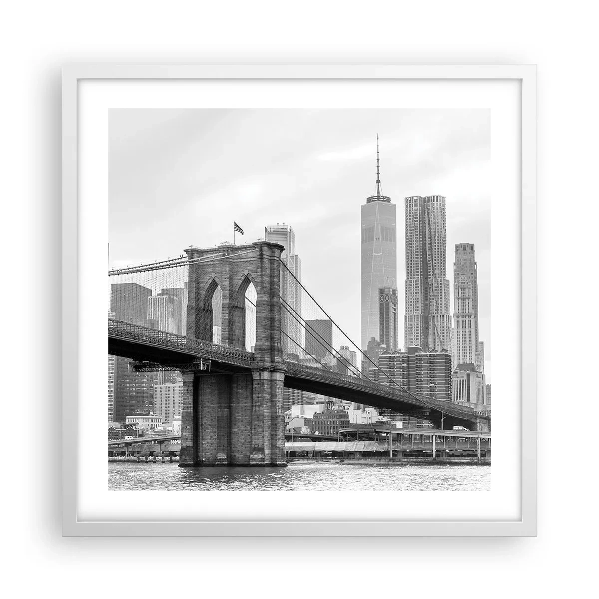 Poster in einem weißen Rahmen - New Yorker Atmosphäre - 50x50 cm