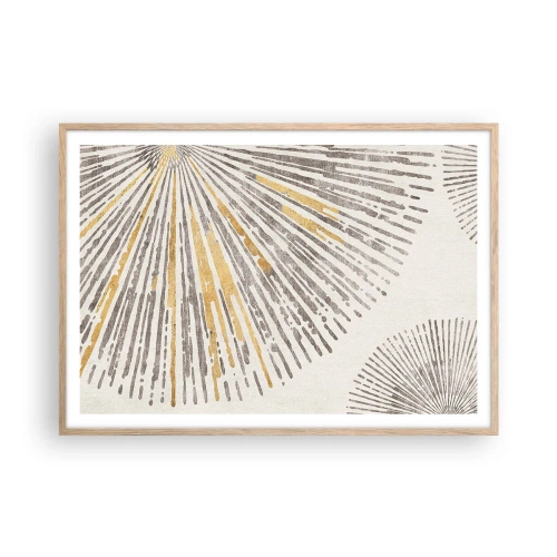 Poster in einem Rahmen aus heller Eiche - Schönheit des Strahls - 100x70 cm