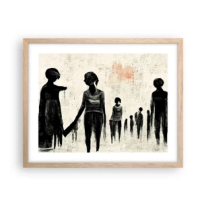 Poster in einem Rahmen aus heller Eiche - Gegen die Einsamkeit - 50x40 cm