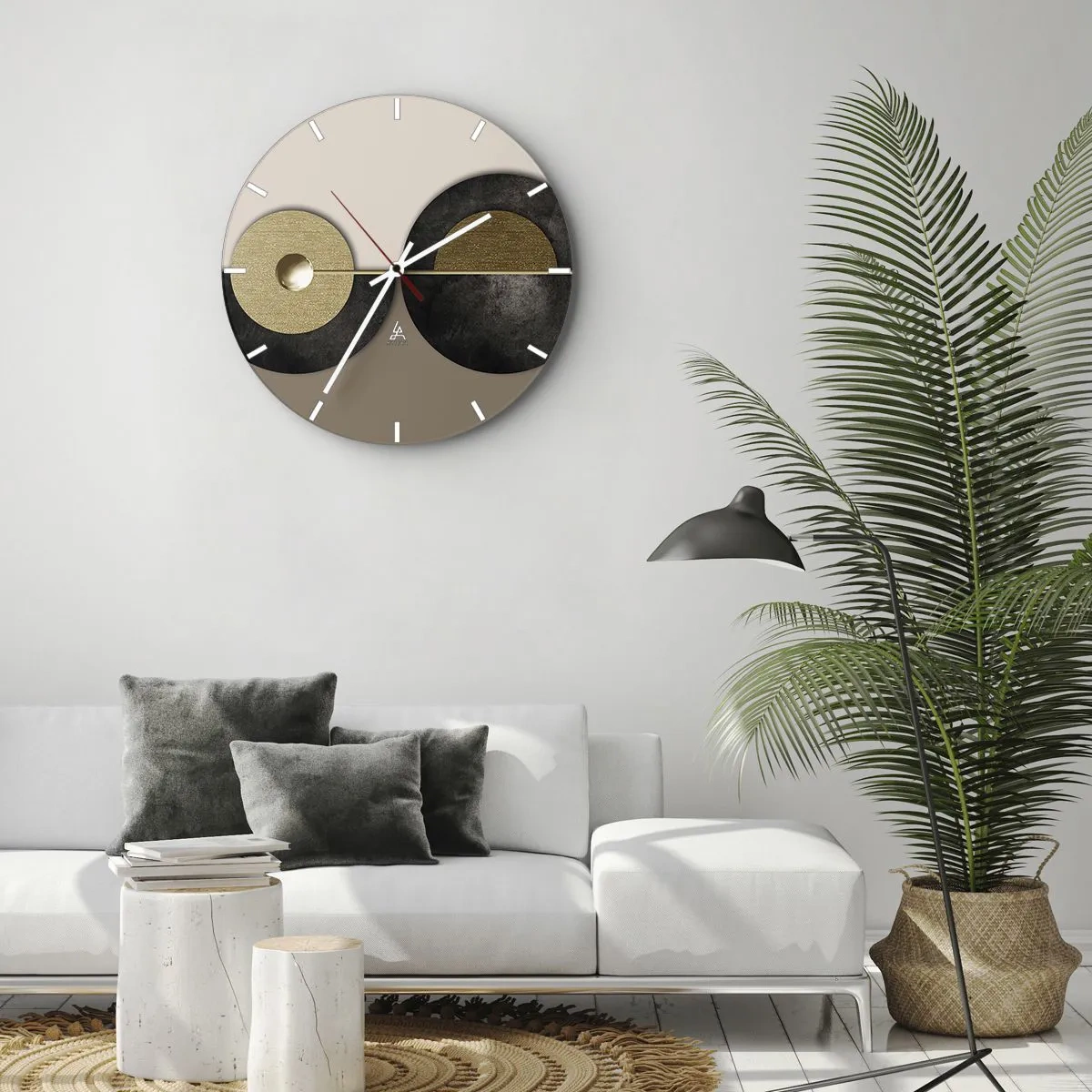 Wanduhr - Glasuhr - Variationen rund um den Kreis - 40x40 cm