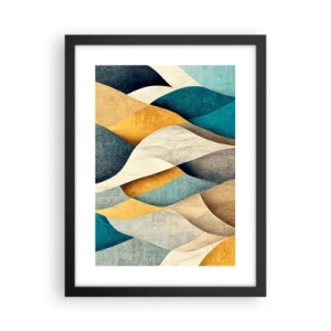 Poster in einem schwarzem Rahmen - Rhythmus und Welle - 30x40 cm