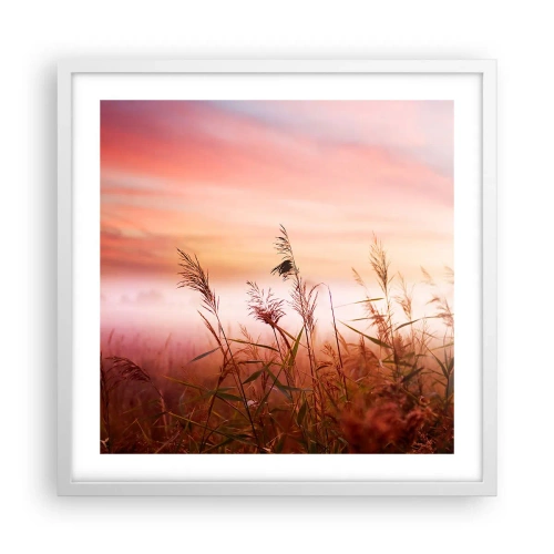 Poster in einem weißen Rahmen - Drachen, Löwenzahn, Wind - 50x50 cm