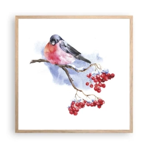 Poster in einem Rahmen aus heller Eiche - Winter in Farbe - 60x60 cm