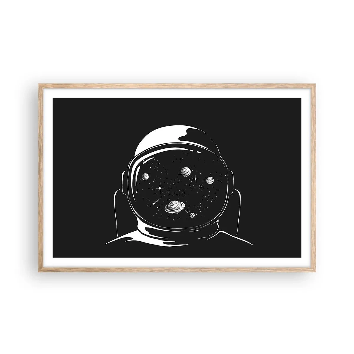 Poster in einem Rahmen aus heller Eiche - Schöne Aussicht - 91x61 cm