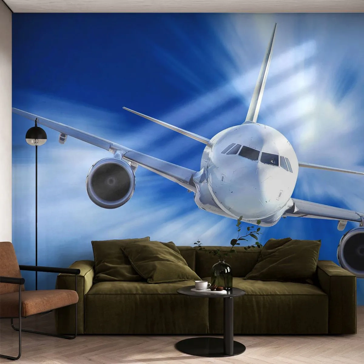 Fototapete Standard Eco - Schneller als der Wind am Himmel - Flugzeug, Flugzeug, Reisen - 400x280 cm