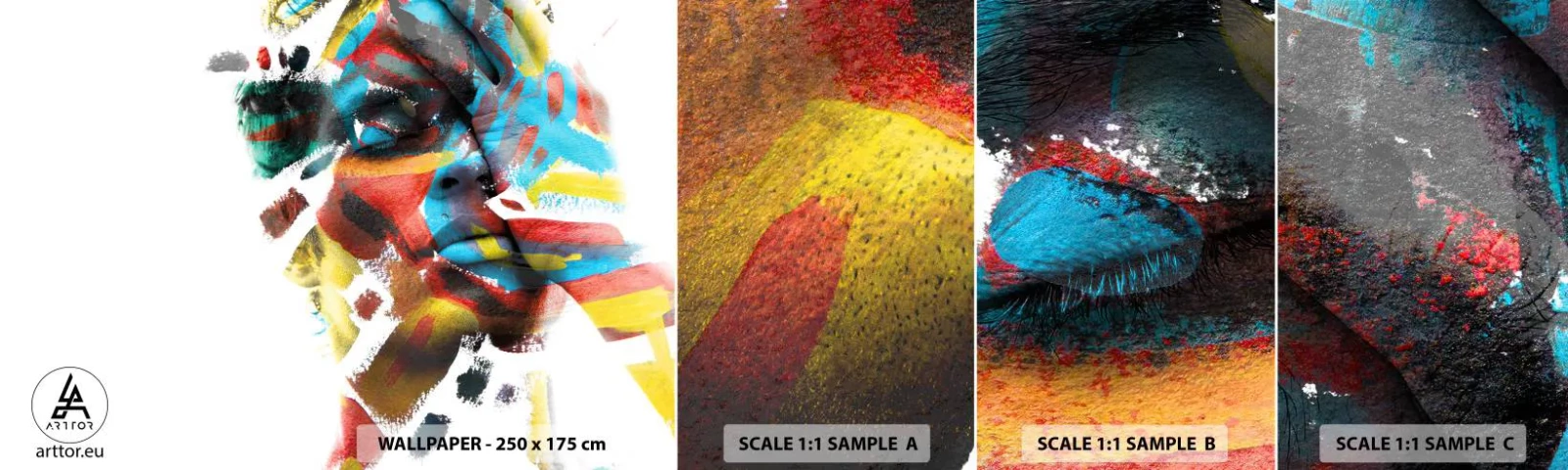 Fototapetenmuster Standard Eco - Eine bunte Persönlichkeit - Abstraktion, Stück, Grafik - 100x30 cm