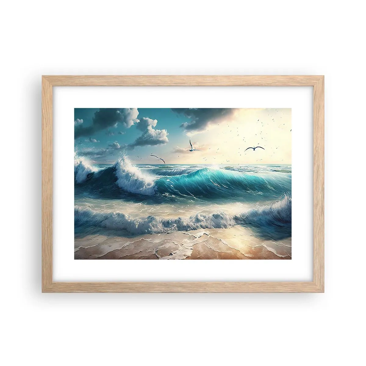 Poster in einem Rahmen aus heller Eiche - Es summt nur für dich - 40x30 cm