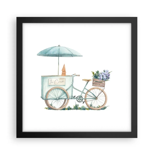 Poster in einem schwarzem Rahmen - Süße Erinnerung an den Sommer - 30x30 cm