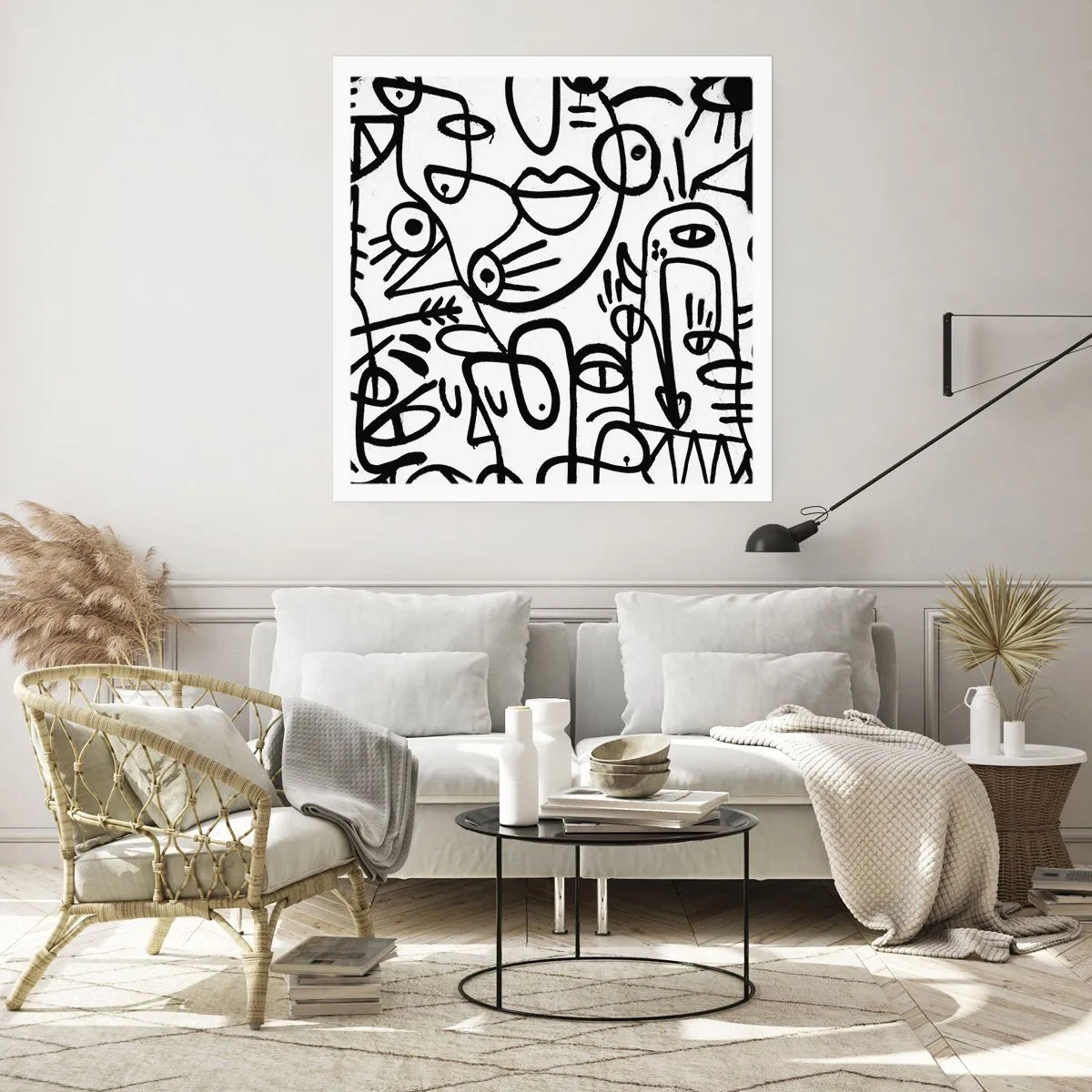 Poster - Gesichter und Luftspiegelungen - 40x40 cm