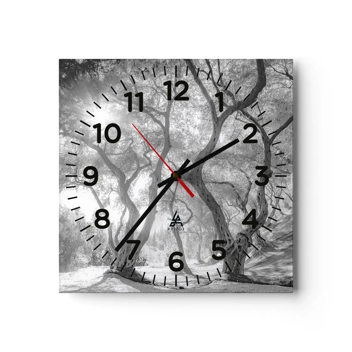 Wanduhr - Glasuhr - Im Olivenhain - 30x30 cm