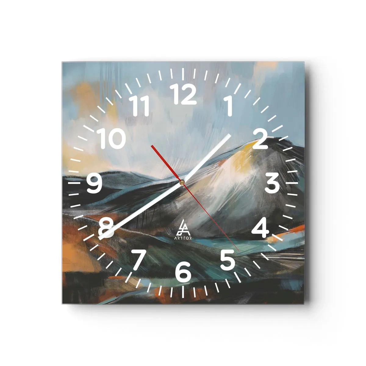 Wanduhr - Glasuhr - Roh und schön - 40x40 cm