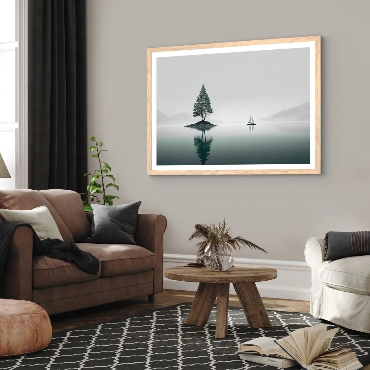 Poster in einem Rahmen aus heller Eiche - Traum - 70x50 cm
