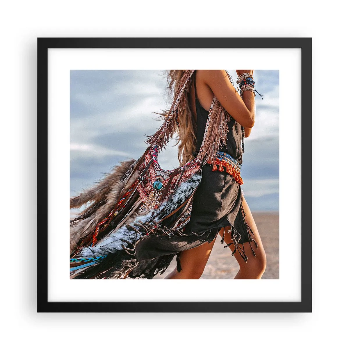 Poster in einem schwarzem Rahmen - Das Mädchen des Schamanen - 40x40 cm