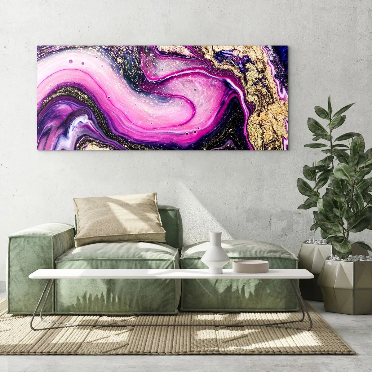 Glasbild - Bild auf glas - Ein Moment hinter den Kulissen - 90x30 cm