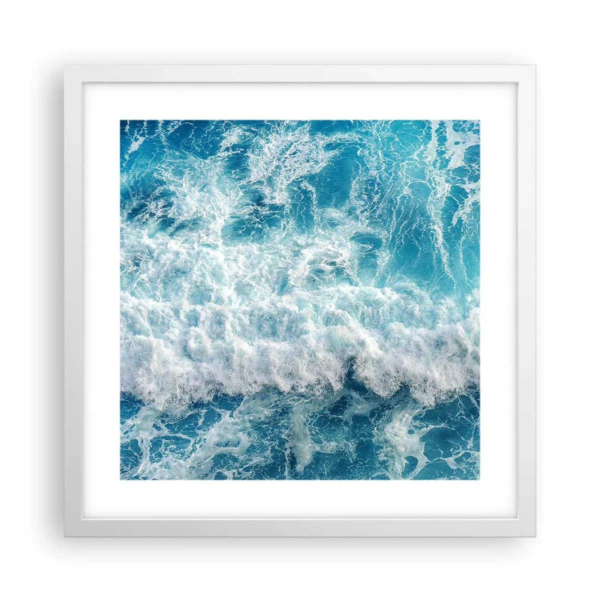 Poster in einem weißen Rahmen - Freudig und springend - 40x40 cm