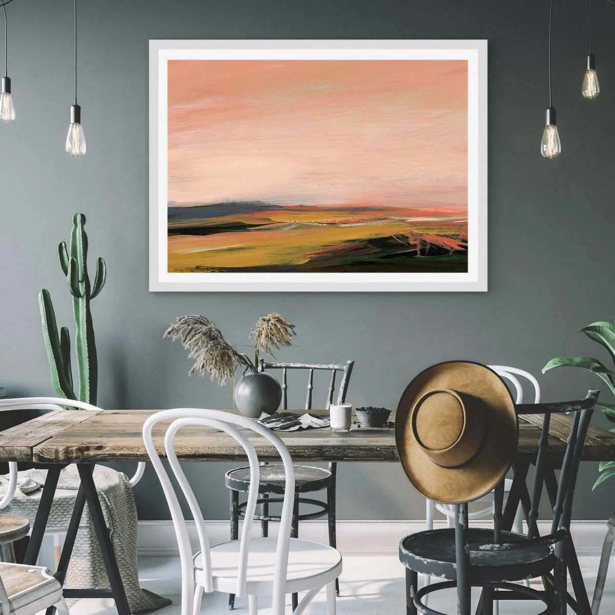 Poster in einem weißen Rahmen - In Rosatönen - 40x30 cm