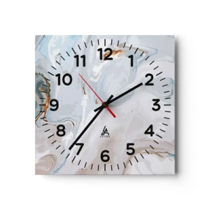 Wanduhr - Glasuhr - Das Weiß wird erhoben - 40x40 cm