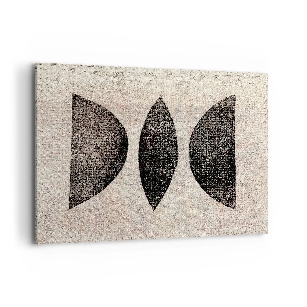 Bild auf Leinwand - Leinwandbild - Ethnische Formen in dunklen Tönen auf hellem Hintergrund - 100x70cm - Ethnische Abstraktion - Moderne Wanddekoration für Wohnzimmer und Schlafzimmer ARTTOR