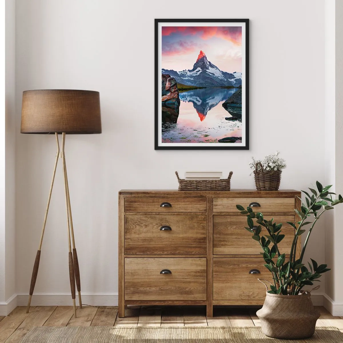 Poster in einem schwarzem Rahmen - Das Herz der Berge ist heiß - 40x50 cm