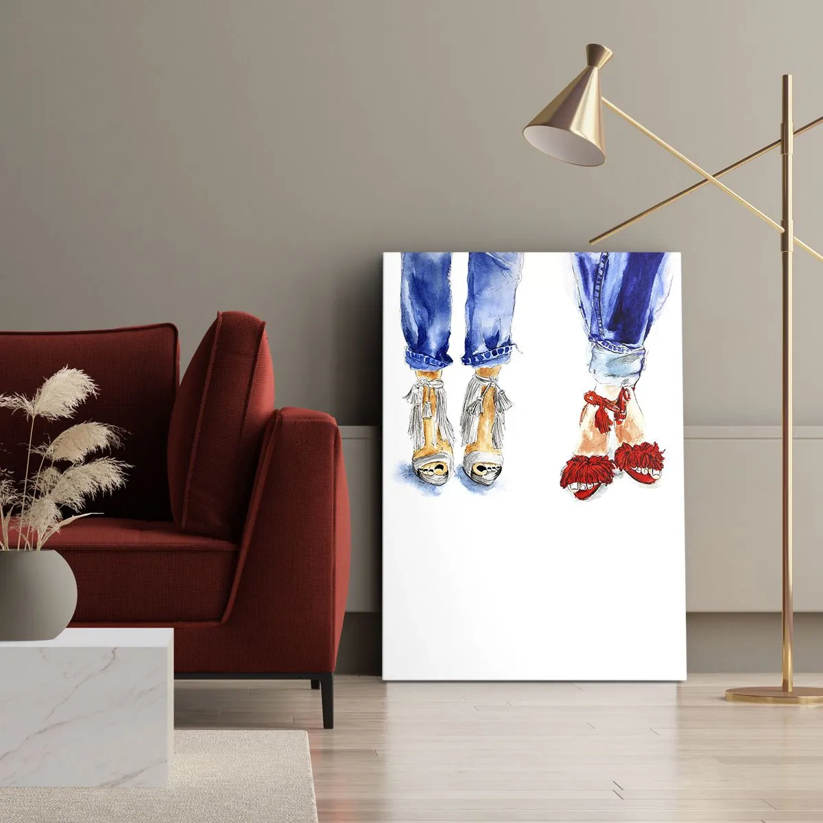 Bild auf Leinwand - Leinwandbild - Vielleicht gehen wir spazieren? - 65x120 cm