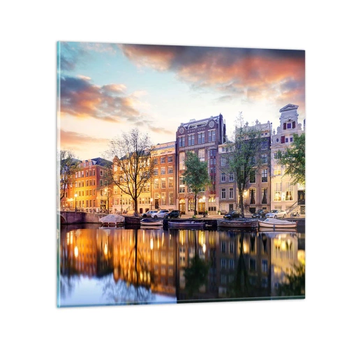 Glasbild - Bild auf glas - Zurückhaltende und gelassene niederländische Schönheit - 70x70 cm