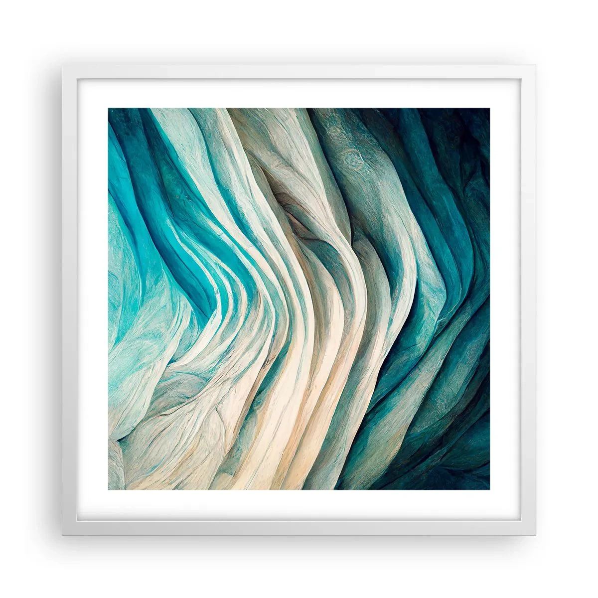 Poster in einem weißen Rahmen - Blaue Unersättlichkeit - 50x50 cm