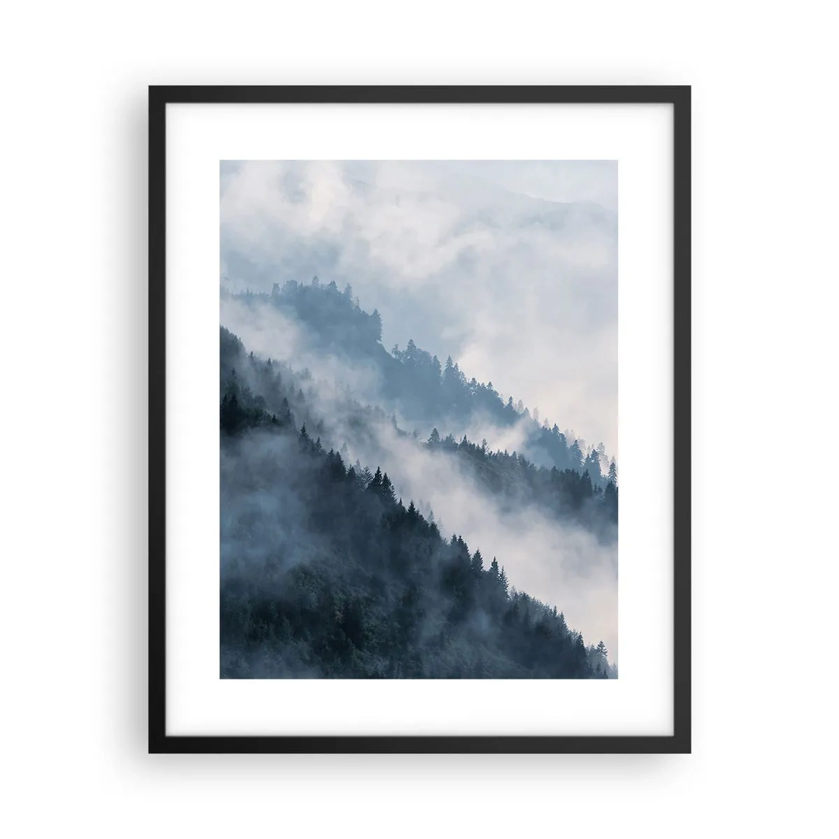 Poster in einem schwarzem Rahmen - Mystik der Berge - 40x50 cm