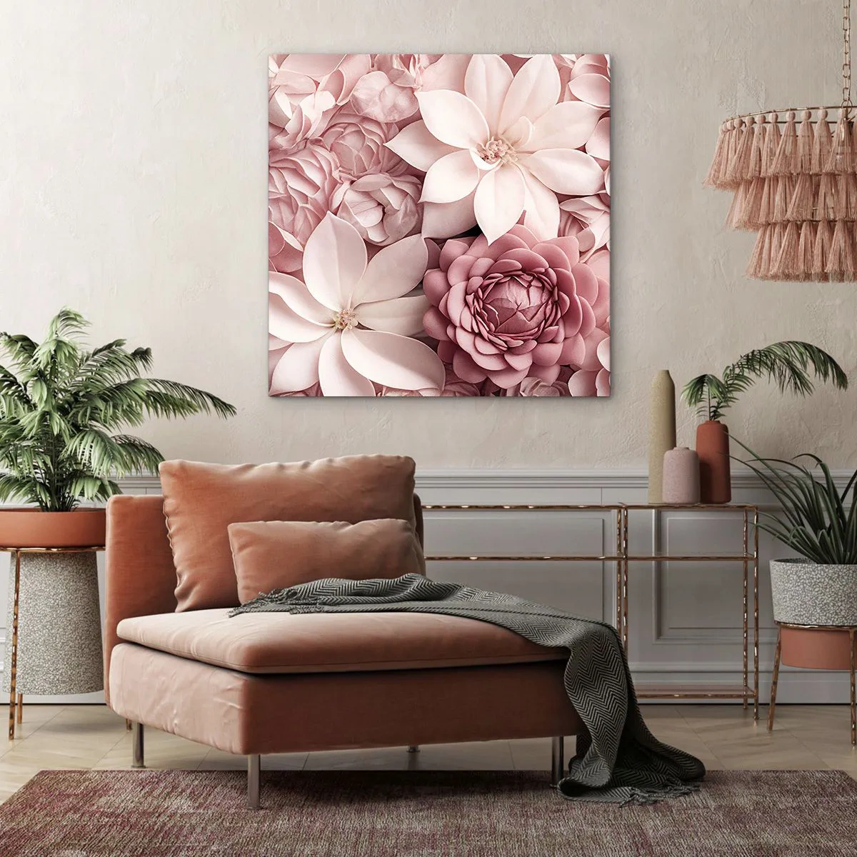 Bild auf Leinwand - Leinwandbild - In rosa Blütenblättern - 30x30 cm