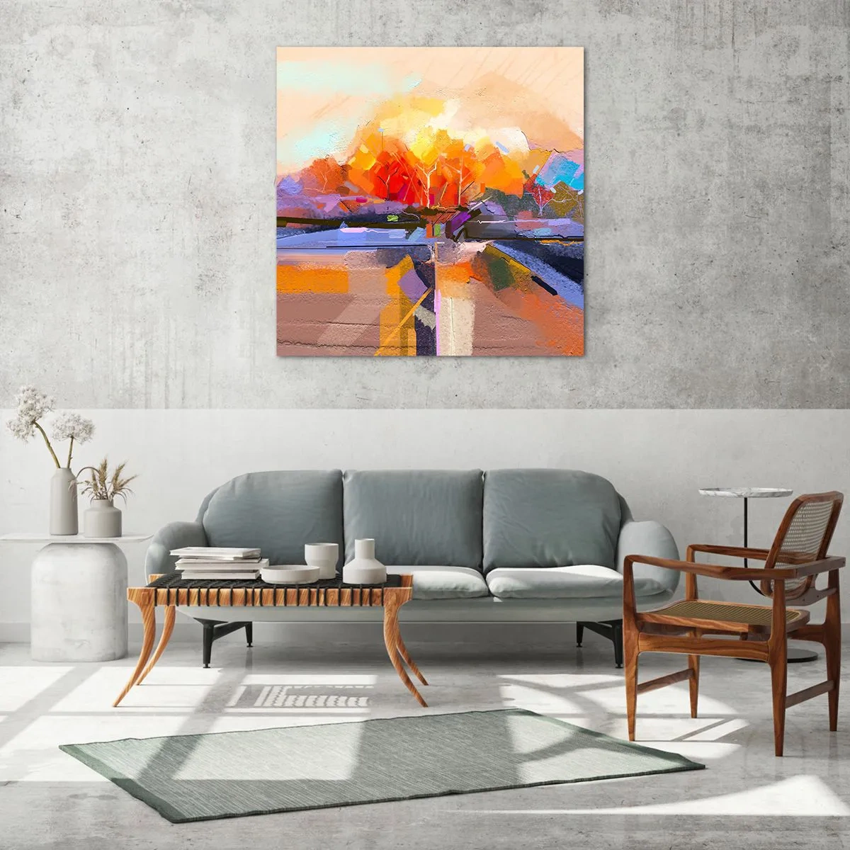 Glasbild - Bild auf glas - Der Herbst ist geworden - 60x60 cm