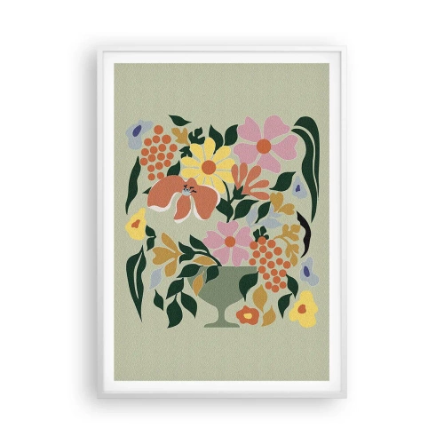 Poster in einem weißen Rahmen - Strauß voller Leben - 70x100 cm