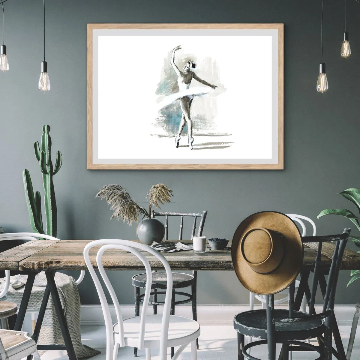 Poster in einem Rahmen aus heller Eiche - In einen Schwan verzaubert - 91x61 cm