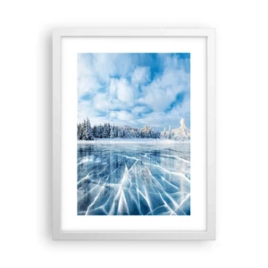Poster in einem weißen Rahmen - Eine schillernde und kristallklare Aussicht - 30x40 cm
