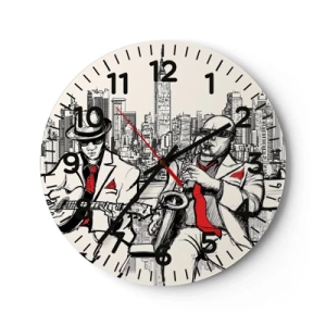 Wanduhr - Glasuhr - New Yorker Improvisation - 40x40 cm