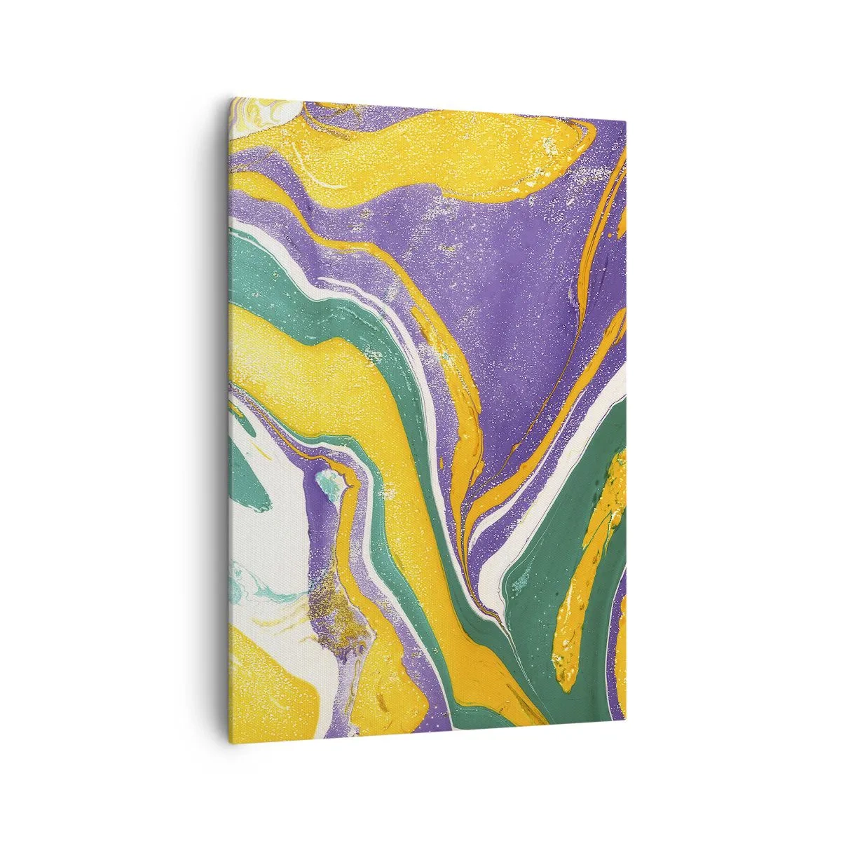 Bild auf Leinwand - Leinwandbild - Abstraktes Marmormuster in lebendigen Farben - 70x100cm - Farbwellen - Moderne Wanddekoration für Wohnzimmer und Schlafzimmer ARTTOR