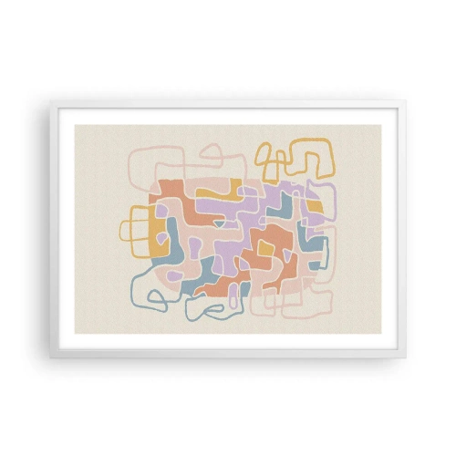 Poster in einem weißen Rahmen - Labyrinth – ein freudiges Abenteuer - 70x50 cm