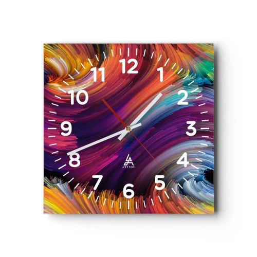 Wanduhr - Glasuhr - Der Beginn einer neuen Welt - 40x40 cm