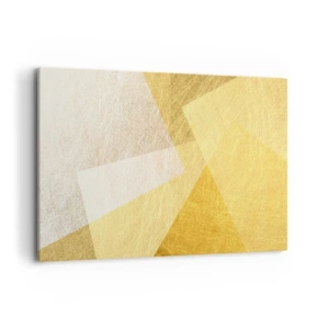 Bild auf Leinwand - Leinwandbild - Geometrische Formen in Gold und hellen Farbtönen - 120x80cm - Geometriewetter - Moderne Wanddekoration für Wohnzimmer und Schlafzimmer ARTTOR