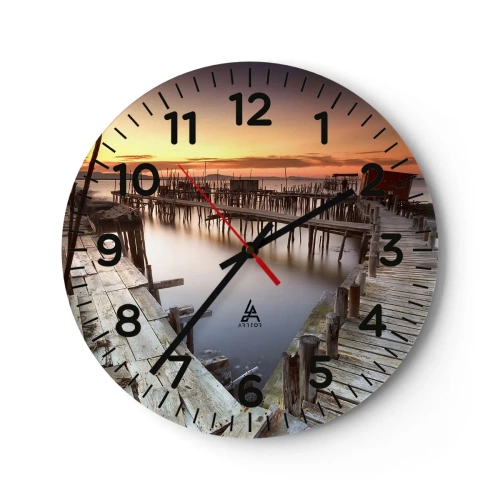Wanduhr - Glasuhr - Authentisch, keine Touristenattrappe - 40x40 cm
