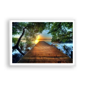 Poster in einem weißen Rahmen - Nimm dir Zeit, setz dich hin - 100x70 cm