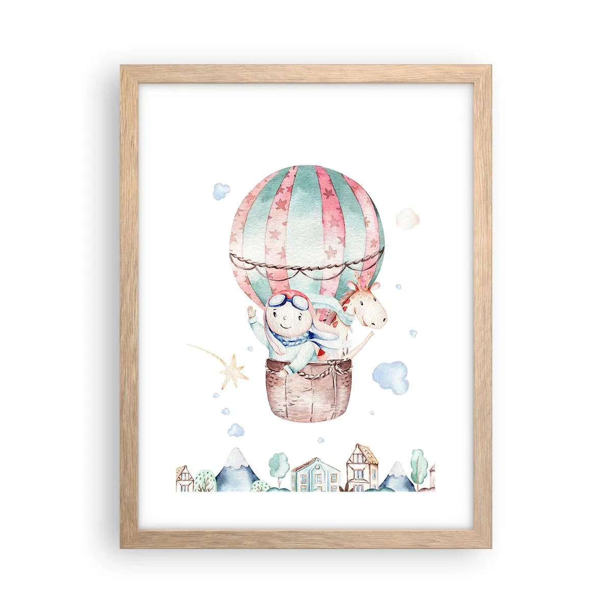 Poster in einem Rahmen aus heller Eiche - Wir kommen bald zurück! - 30x40 cm