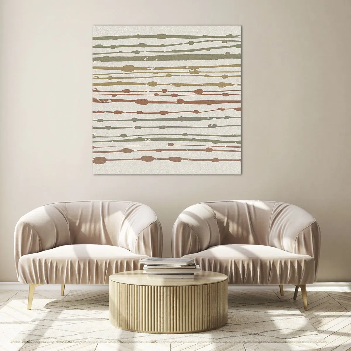 Glasbild - Bild auf glas - Musikalische Notation von Farben - 30x30 cm