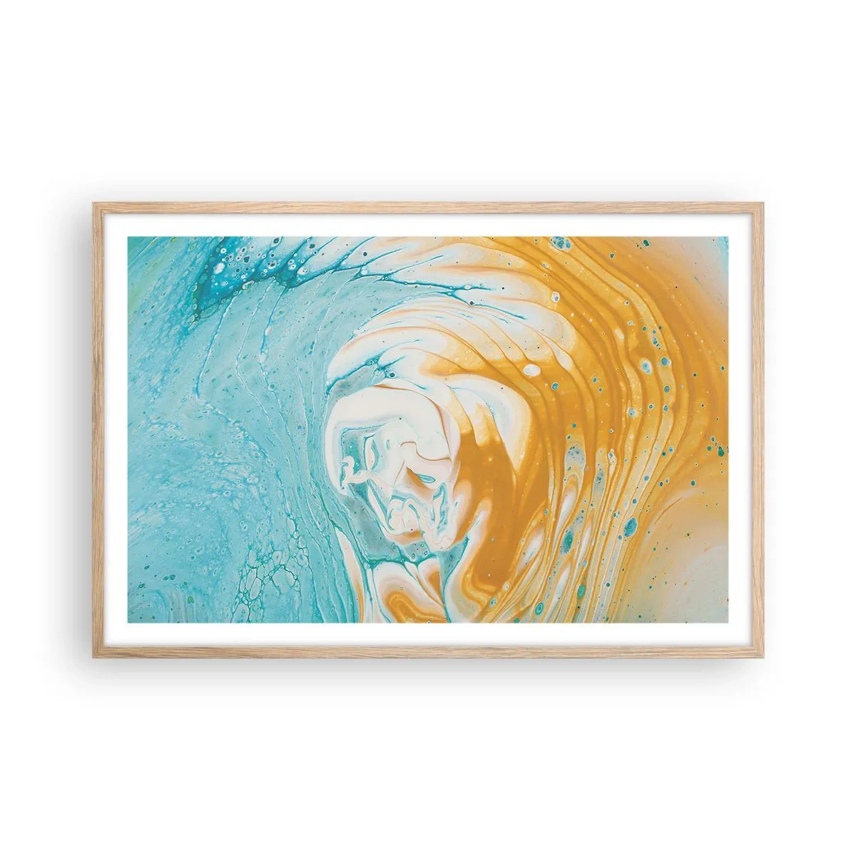 Poster in einem Rahmen aus heller Eiche - Pastellwirbel - 91x61 cm