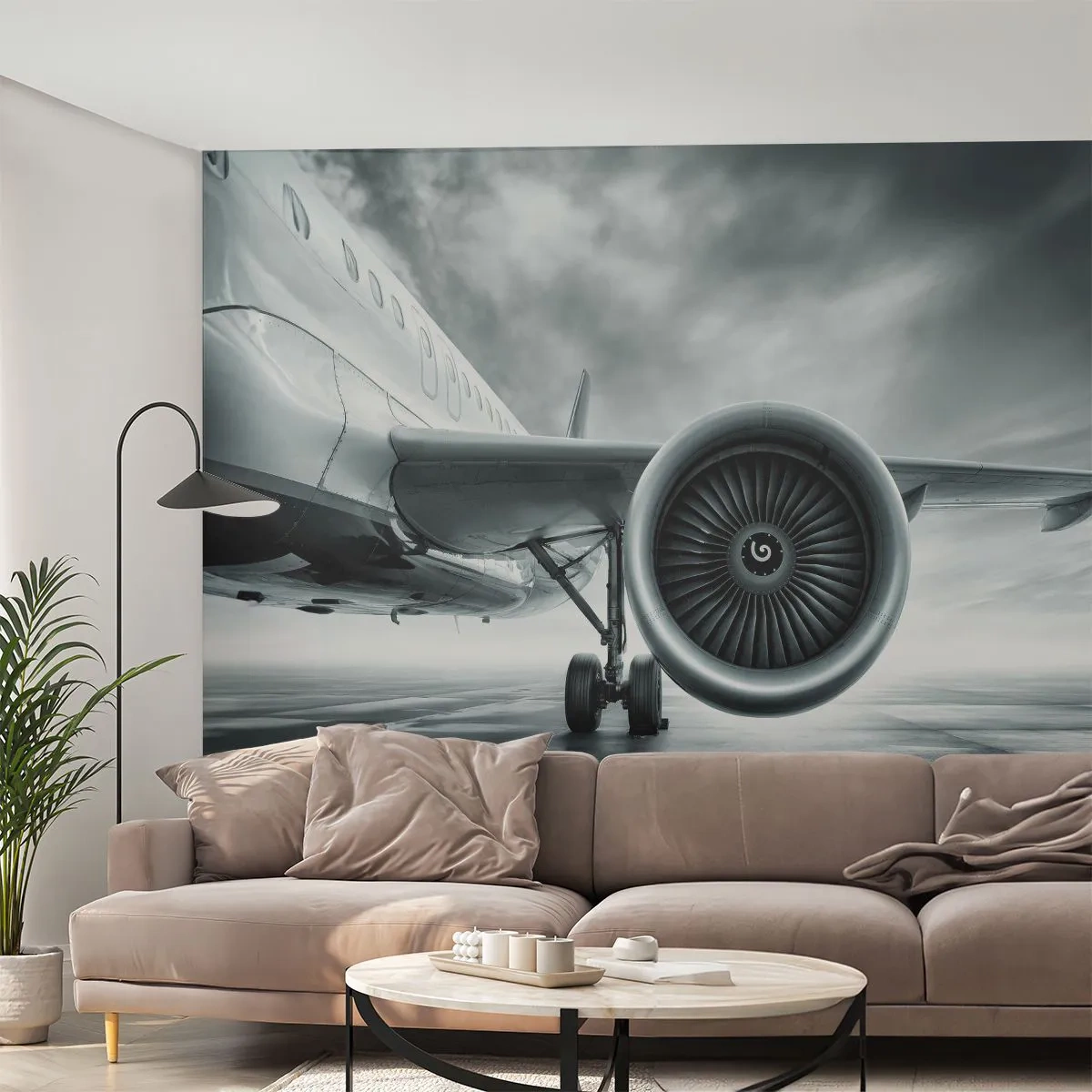 Selbstklebende Fototapete Deluxe Sticker - Die Macht ist da! - Flugzeug, Reise, Geschäft - 250x175 cm