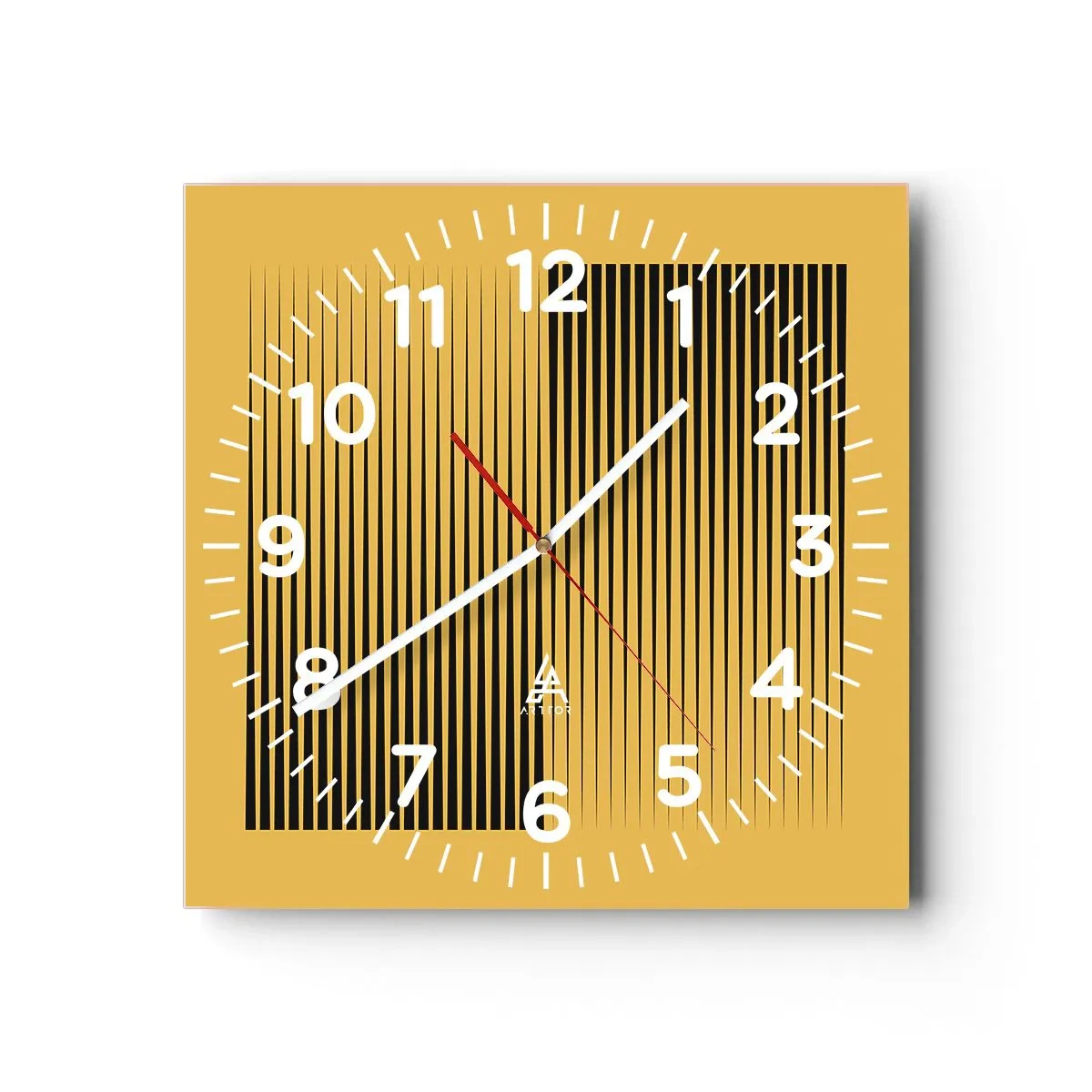 Wanduhr - Glasuhr - Quadratur der Gegensätze - 30x30 cm