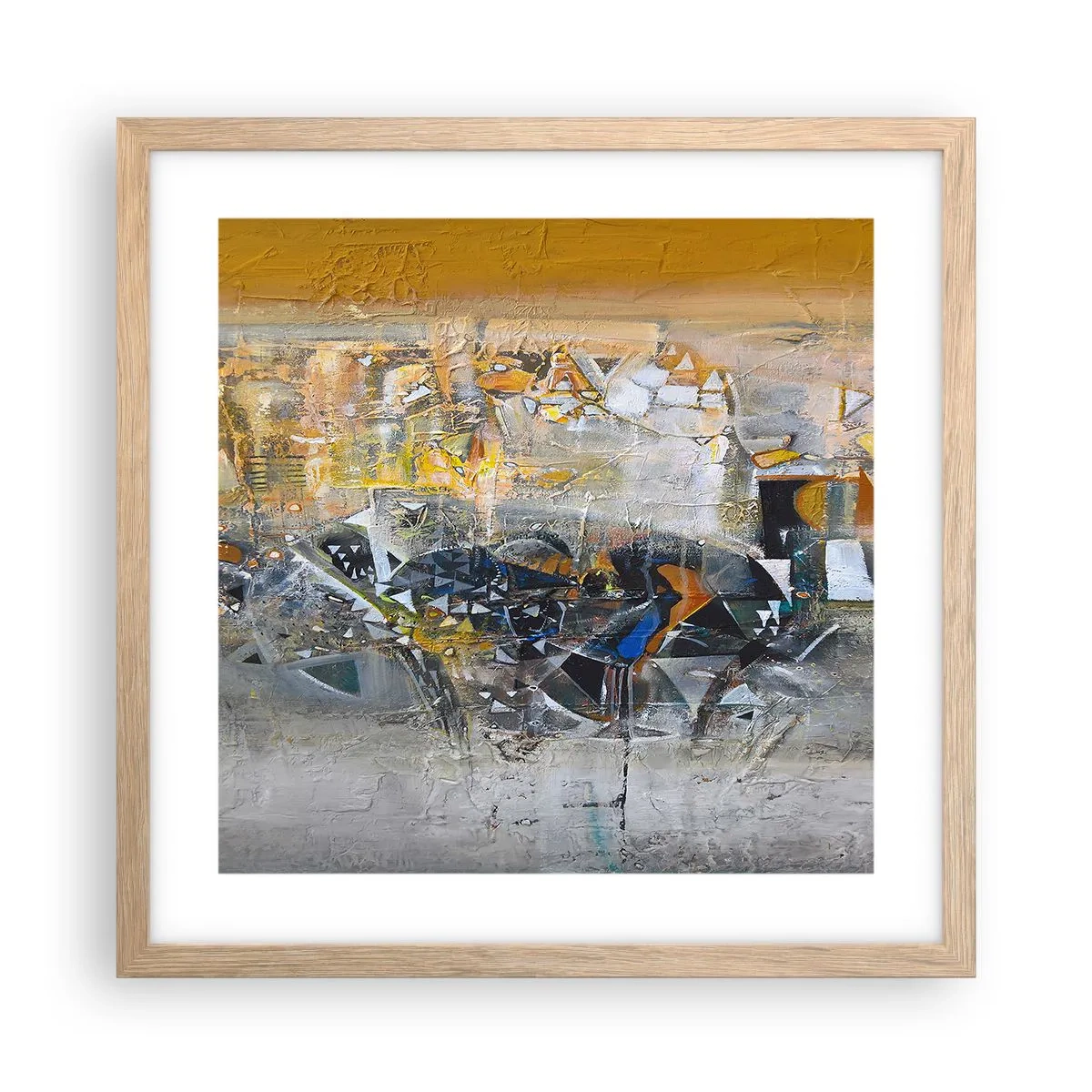 Poster in einem Rahmen aus heller Eiche - Alles wird gut - 40x40 cm