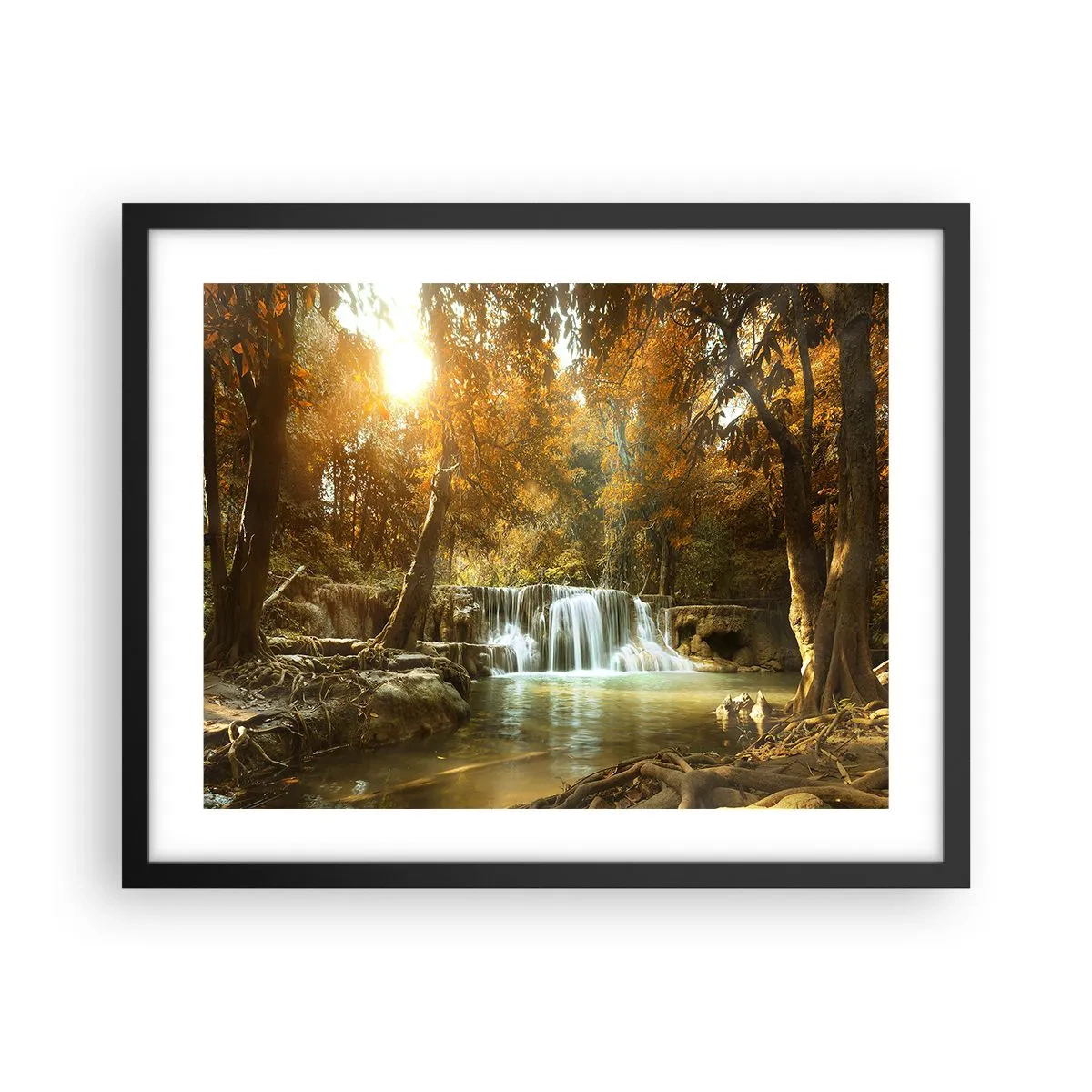 Poster in einem schwarzem Rahmen - Parkkaskade - 50x40 cm