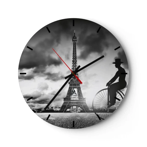 Wanduhr - Glasuhr - Sehnsucht nach Belle Epoque - 40x40 cm