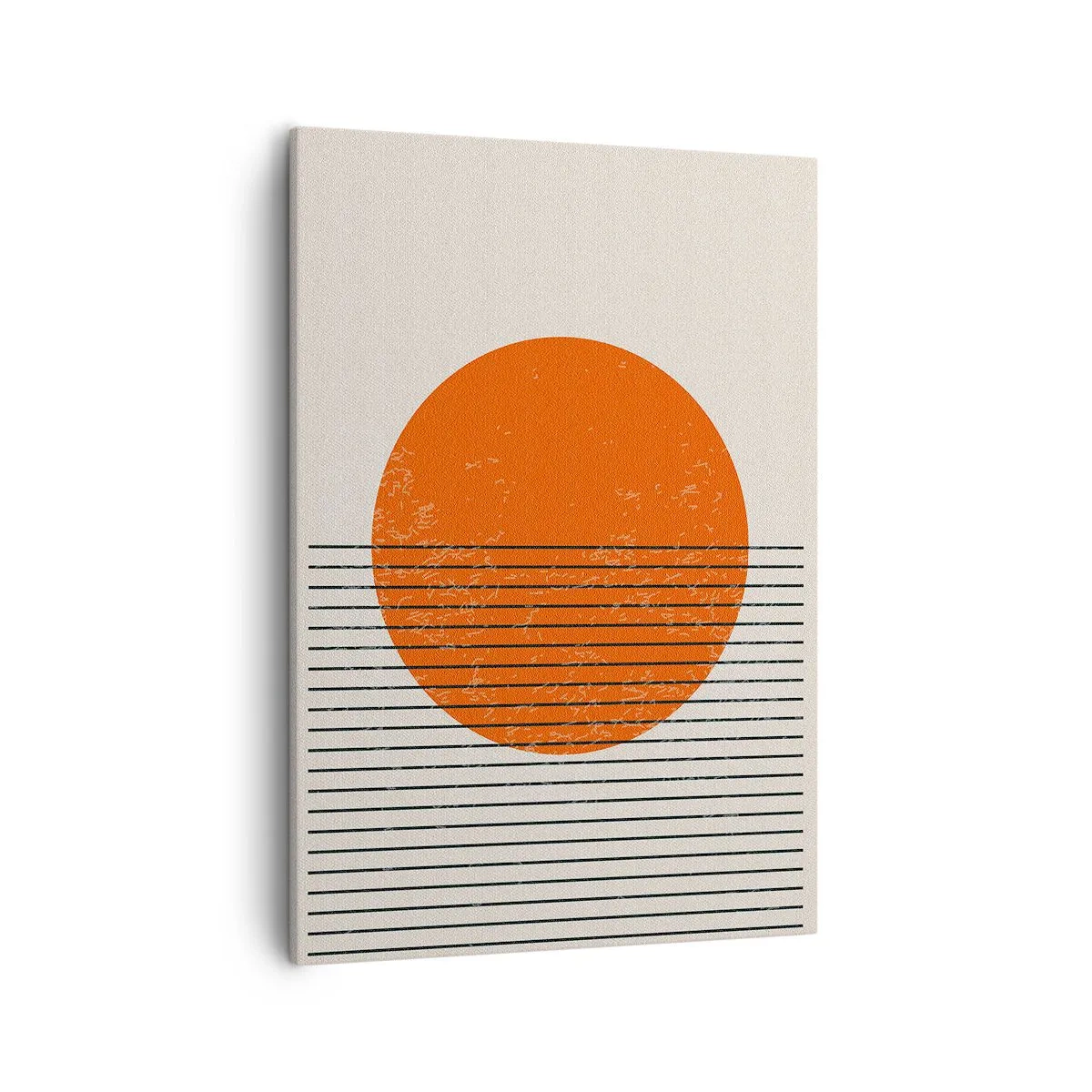 Bild auf Leinwand - Leinwandbild - Minimalistische Sonne mit geometrischen Linien - 50x70cm - Immer die Sonne - Moderne Wanddekoration für Wohnzimmer und Schlafzimmer ARTTOR