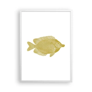 Poster in einem weißen Rahmen - Fisch und das war’s - 50x70 cm